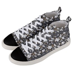 Floral Pattern Background Men s Mid-top Canvas Sneakers by Sudhe