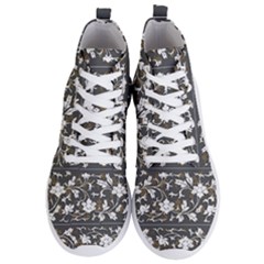 Floral Pattern Background Men s Lightweight High Top Sneakers