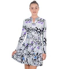 Floral Pattern Background Long Sleeve Panel Dress by Sudhe