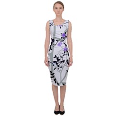 Floral Pattern Background Sleeveless Pencil Dress