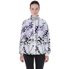 Floral Pattern Background High Neck Windbreaker (women)