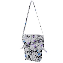 Floral Pattern Background Folding Shoulder Bag by Sudhe