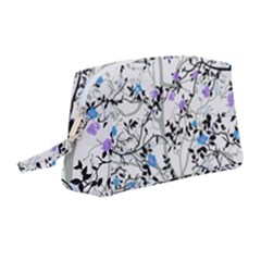 Floral Pattern Background Wristlet Pouch Bag (medium)