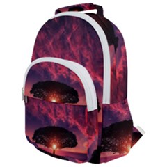 Flight Landscape Nature Sky Rounded Multi Pocket Backpack by Sudhe