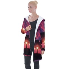 Flight Landscape Nature Sky Longline Hooded Cardigan