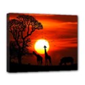 Animals Birds Dawn Giraffe Deluxe Canvas 20  x 16  (Stretched) View1