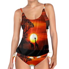 Animals Birds Dawn Giraffe Tankini Set by Sudhe