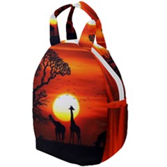 Animals Birds Dawn Giraffe Travel Backpacks