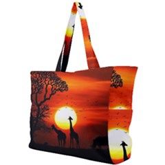 Animals Birds Dawn Giraffe Simple Shoulder Bag by Sudhe