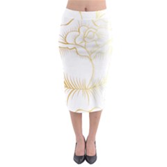 Golden Rose Stakes Midi Pencil Skirt by Sudhe