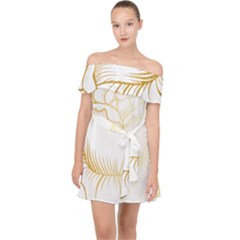 Golden Rose Stakes Off Shoulder Chiffon Dress