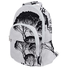 Silhouette Photo Of Trees Rounded Multi Pocket Backpack