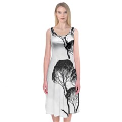 Silhouette Photo Of Trees Midi Sleeveless Dress by Sudhe