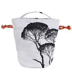 Silhouette Photo Of Trees Drawstring Bucket Bag