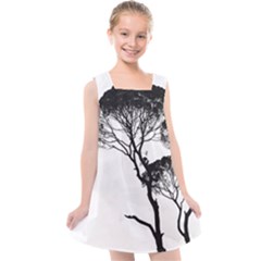 Silhouette Photo Of Trees Kids  Cross Back Dress