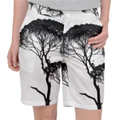 Silhouette Photo Of Trees Pocket Shorts