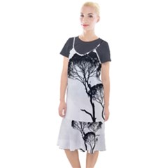 Silhouette Photo Of Trees Camis Fishtail Dress