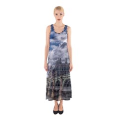 Architecture Big Ben Bridge Buildings Sleeveless Maxi Dress by Sudhe