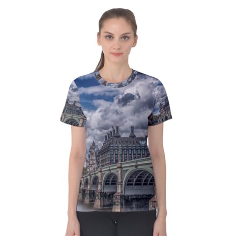 Architecture Big Ben Bridge Buildings Women s Cotton Tee by Sudhe