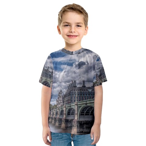 Architecture Big Ben Bridge Buildings Kids  Sport Mesh Tee by Sudhe