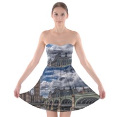 Architecture Big Ben Bridge Buildings Strapless Bra Top Dress by Sudhe