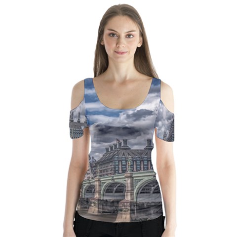 Architecture Big Ben Bridge Buildings Butterfly Sleeve Cutout Tee  by Sudhe