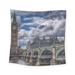 Architecture Big Ben Bridge Buildings Square Tapestry (small) by Sudhe