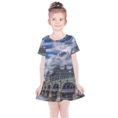 Architecture Big Ben Bridge Buildings Kids  Simple Cotton Dress