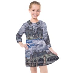 Architecture Big Ben Bridge Buildings Kids  Quarter Sleeve Shirt Dress