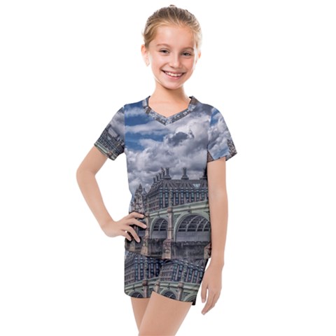 Architecture Big Ben Bridge Buildings Kids  Mesh Tee And Shorts Set by Sudhe