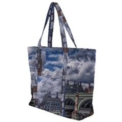 Architecture Big Ben Bridge Buildings Zip Up Canvas Bag by Sudhe