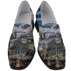 Architecture Big Ben Bridge Buildings Women s Chunky Heel Loafers