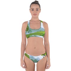 Forest Landscape Photography Illustration Cross Back Hipster Bikini Set by Sudhe