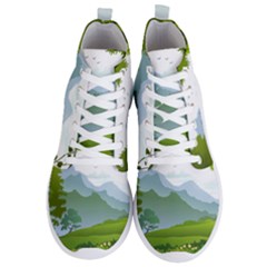 Forest Landscape Photography Illustration Men s Lightweight High Top Sneakers by Sudhe