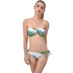 Forest Landscape Photography Illustration Twist Bandeau Bikini Set