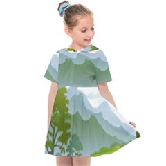 Forest Landscape Photography Illustration Kids  Sailor Dress