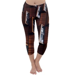 Abstract Architecture Building Business Capri Winter Leggings  by Sudhe