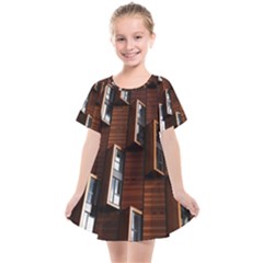 Abstract Architecture Building Business Kids  Smock Dress