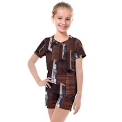 Abstract Architecture Building Business Kids  Mesh Tee And Shorts Set