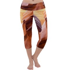 Light Landscape Nature Red Capri Yoga Leggings