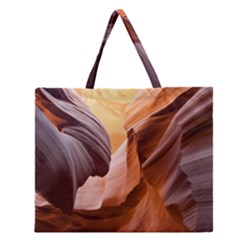 Light Landscape Nature Red Zipper Large Tote Bag by Sudhe