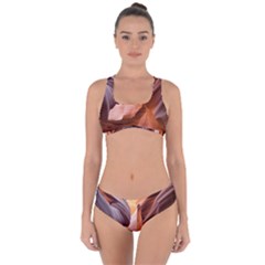 Light Landscape Nature Red Criss Cross Bikini Set by Sudhe