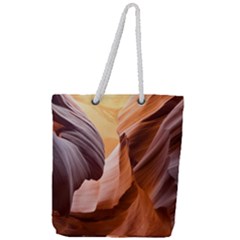 Light Landscape Nature Red Full Print Rope Handle Tote (large) by Sudhe