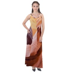 Light Landscape Nature Red Sleeveless Velour Maxi Dress