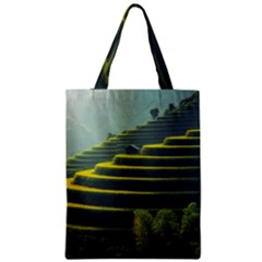 Scenic View Of Rice Paddy Zipper Classic Tote Bag by Sudhe