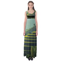 Scenic View Of Rice Paddy Empire Waist Maxi Dress by Sudhe