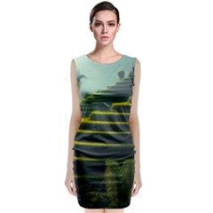 Scenic View Of Rice Paddy Classic Sleeveless Midi Dress by Sudhe