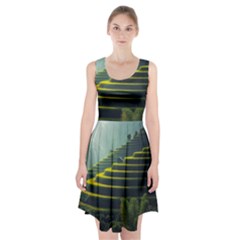 Scenic View Of Rice Paddy Racerback Midi Dress by Sudhe