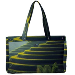 Scenic View Of Rice Paddy Canvas Work Bag by Sudhe