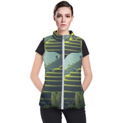 Scenic View Of Rice Paddy Women s Puffer Vest by Sudhe